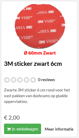 3M sticker zwart 6 cm